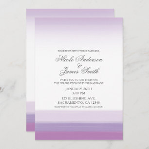 Lavender Lila & White Modern Watercolor Wedding Einladung
