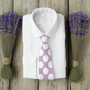 Lavender Lila White Polka Dots Retro Krawatte