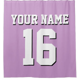 Lavender Lila White Sports Jersey Team Jersey Duschvorhang