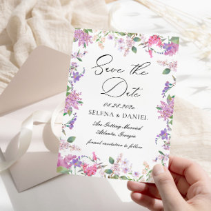 Lavender Lila Wildblumen Hochzeit Save The Date