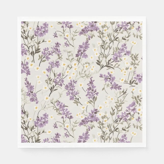 Lavender Lilac Blume Design Serviette (Vorderseite)