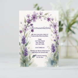 Lavender Lilac Floral Arch Accommodation  Begleitkarte