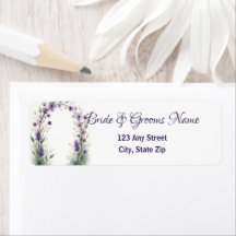 Lavender Lilac Floral Arch Return Address