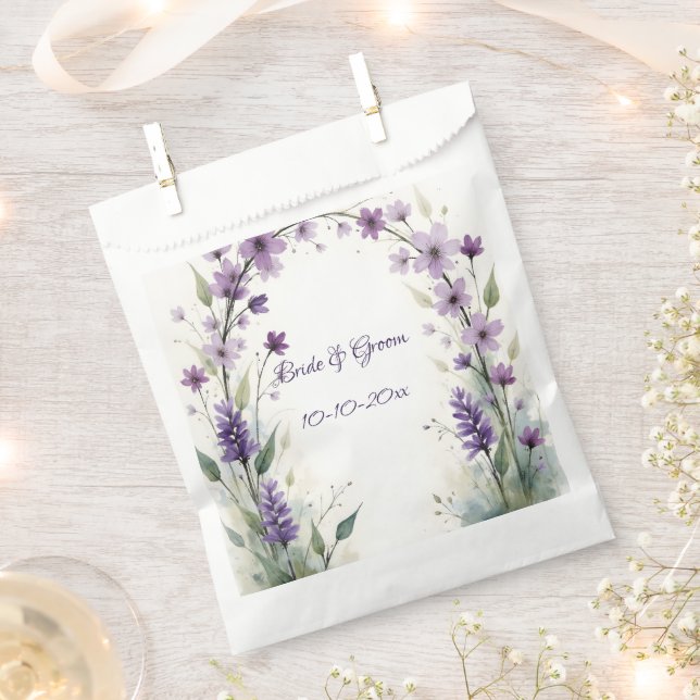 Lavender Lilac Floral Arch Wedding Favor Bag Geschenktütchen (Ausgeschnitten)