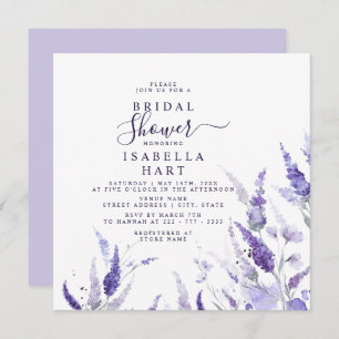 Lavender Lilac Floral Botanisches Brautparty Einladung