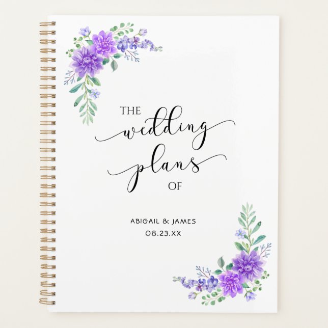 Lavender Lilac Floral Wedding Planner  Planer (Vorderseite)