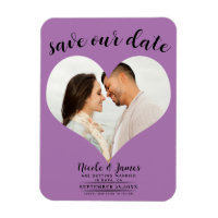 Lavender Lilac Heart Foto Wedding Save the Date