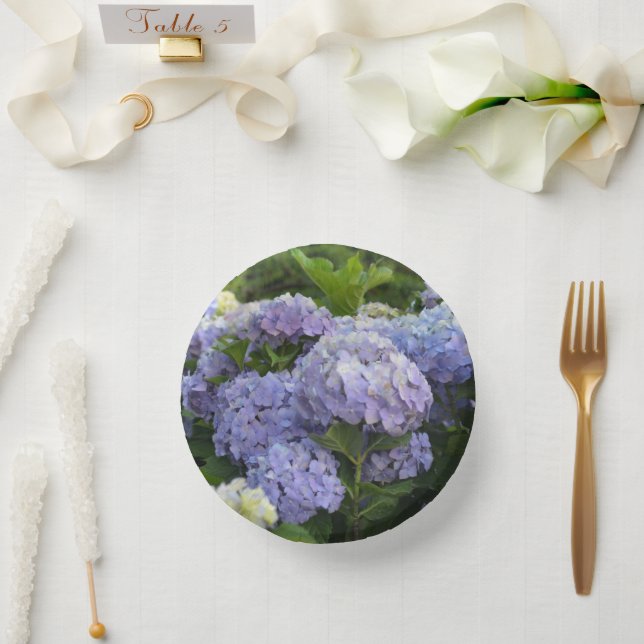Lavender & Lilac Hortensia Hydrangea Blume Pappteller (Hochzeit)