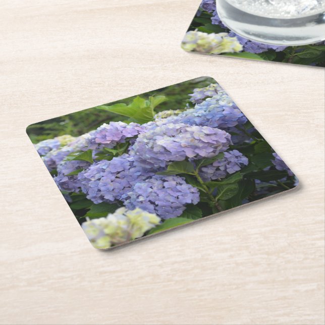 Lavender & Lilac Hortensia Hydrangea Blume Rechteckiger Pappuntersetzer (angewinkelt)