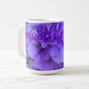 Lavender lilac lila Hydrangeas violette Blumen Kaffeetasse