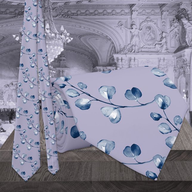 Lavender Lilac Lila Navy Eukalyptus Wedding Krawatte (Von Creator hochgeladen)