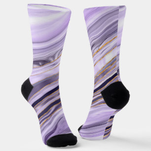 Lavender Lilac Marble Flow Socken
