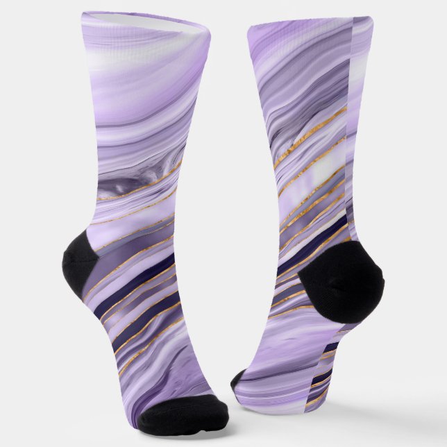 Lavender Lilac Marble Flow Socken (Gewinkelt)