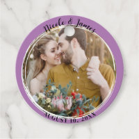Lavender Lilac Minimal Trendy Round Foto Wedding