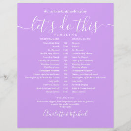 Lavender Lilac Modern Wedding Zeitplan Zeitleiste