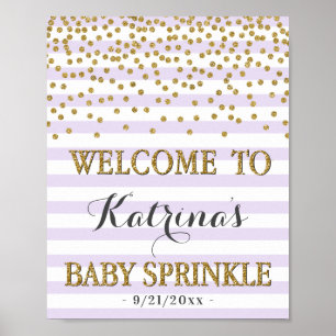 Lavender Lilac und Gold Girl Baby Sprinkle Willkom Poster