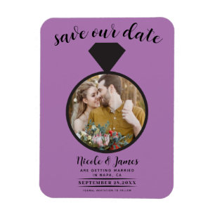 Lavender Lilac Wedding Ring Foto Save the Date Magnet