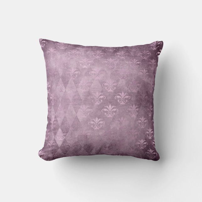 Lavender Lilie Damask Kissen (Vorderseite)