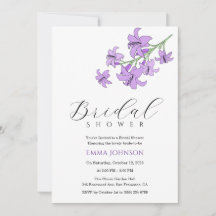 Lavender Lily Floral Bridal Dusche Einladungen
