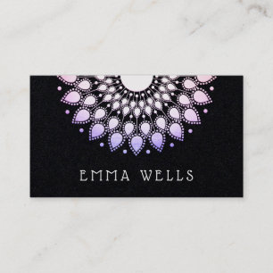 Lavender Lotus Blume Mandala Visitenkarte