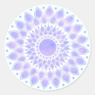 Lavender Lotus Floral Mandala Runder Aufkleber