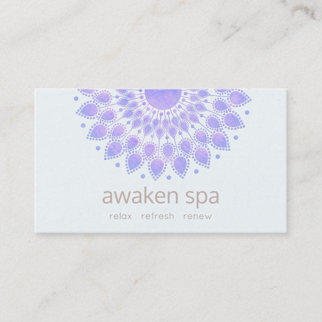 Lavender Lotus Flower Natural Spa and Beauty Visitenkarte (Vorderseite)