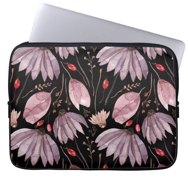 Lavender Lotus Flowers Laptop Electronics Sleeve (Vorderseite)