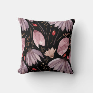 Lavender Lotus Flowers Throw Pillow Kissen