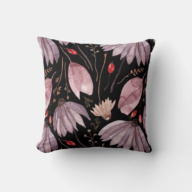Lavender Lotus Flowers Throw Pillow Kissen (Vorderseite)