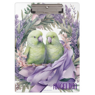 Lavender Lovebirds Klemmbrett