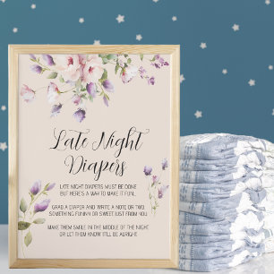 Lavender Magnolia Spate Night Diaper Zeichenposter Poster