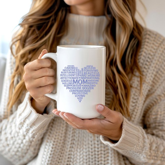 Lavender Mama Herz Word Cloud Tasse (Von Creator hochgeladen)