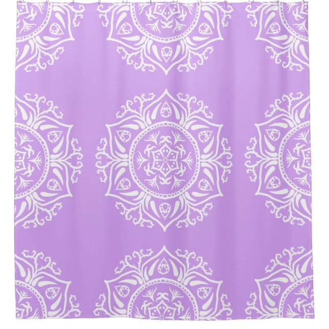 Lavender Mandala Duschvorhang (Vorderseite)