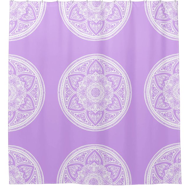 Lavender Mandala Duschvorhang (Vorderseite)