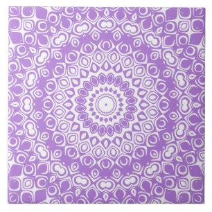 Lavender Mandala Geometric Pattern Fliese