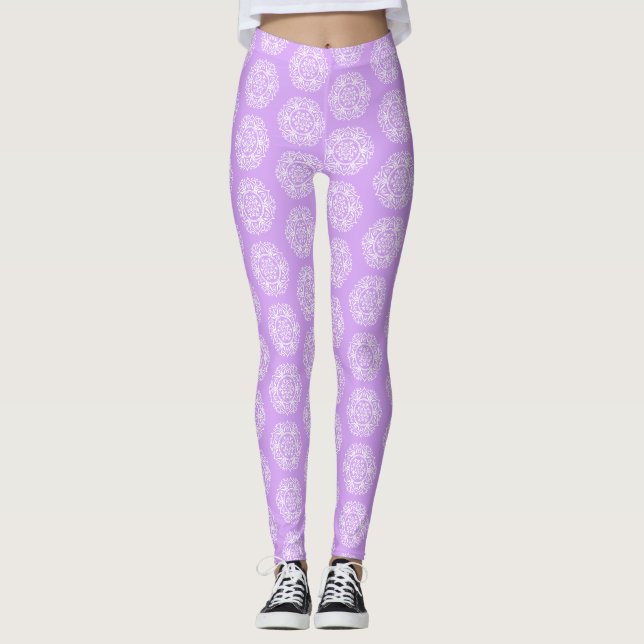 Lavender Mandala Leggings (Vorderseite)
