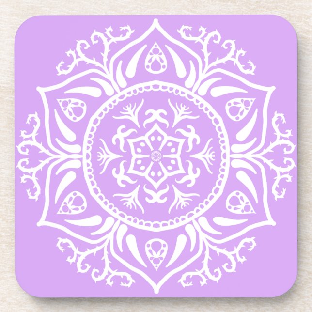 Lavender Mandala Untersetzer (Vorderseite)