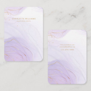 Lavender Marble Gold Juwelier Display Card Visitenkarte