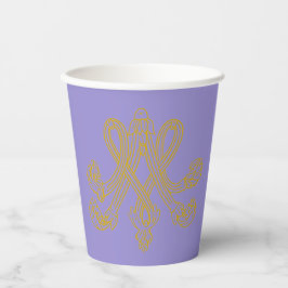 Lavender Marie Antoinette Monogram Pappbecher