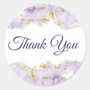 Lavender Marmordesign danke Runder Aufkleber