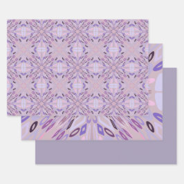 Lavender Mauve Pink Lila Geometrie Abstrakte Kunst Geschenkpapier Set