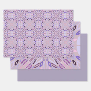 Lavender Mauve Pink Lila Geometrie Abstrakte Kunst Geschenkpapier Set