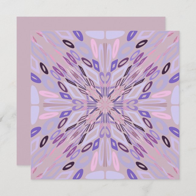 Lavender Mauve Pink Lila Geometrie Abstrakte Kunst Karte (Vorne/Hinten)
