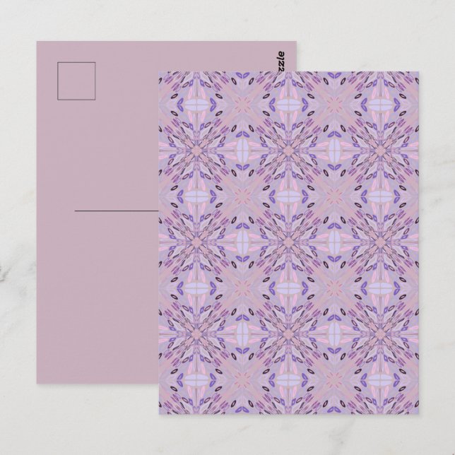 Lavender Mauve Pink Lila Geometrie Abstrakte Kunst Postkarte (Vorne/Hinten)