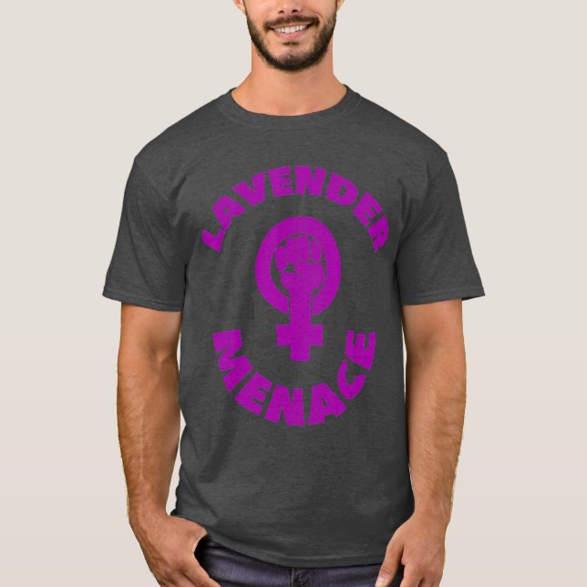 Lavender Menace Feminist Lesbian LGBT Radfem T-Shirt (Vorderseite)