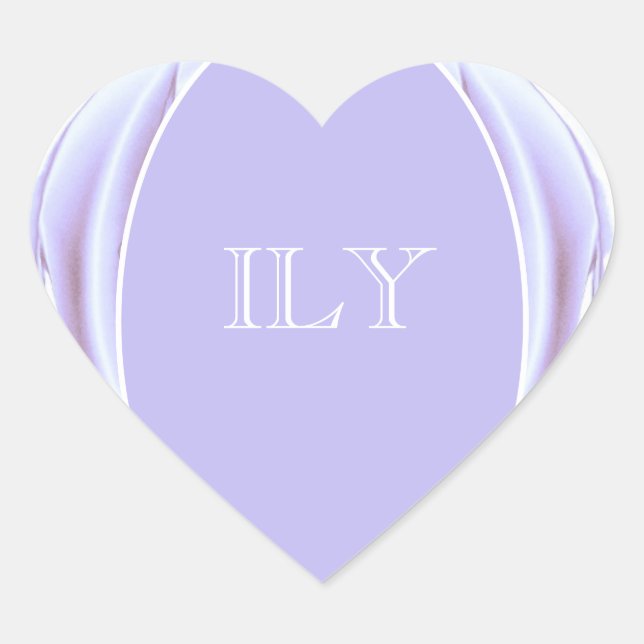 Lavender Metallic Rose Heart Sticker (Vorderseite)