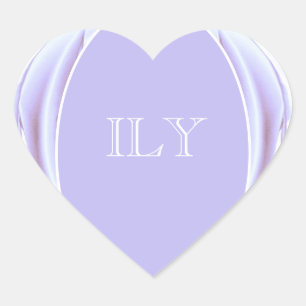 Lavender Metallic Rose Heart Sticker