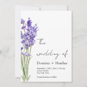 Lavender Minimalistisch Elegance Wedding Einladung