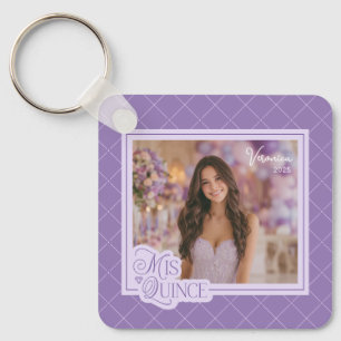 Lavender Mis Quince Quinceañera Foto Keepake Schlüsselanhänger