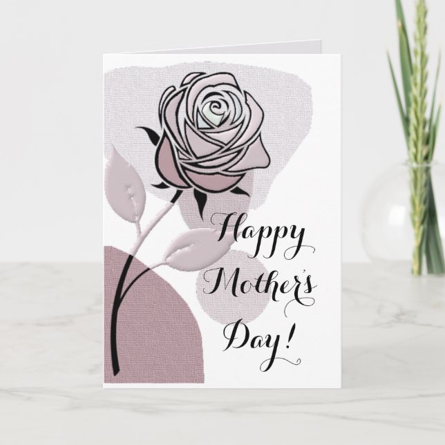 Lavender Mist Artistic Rose Happy Mother's Day  Karte (Vorderseite)
